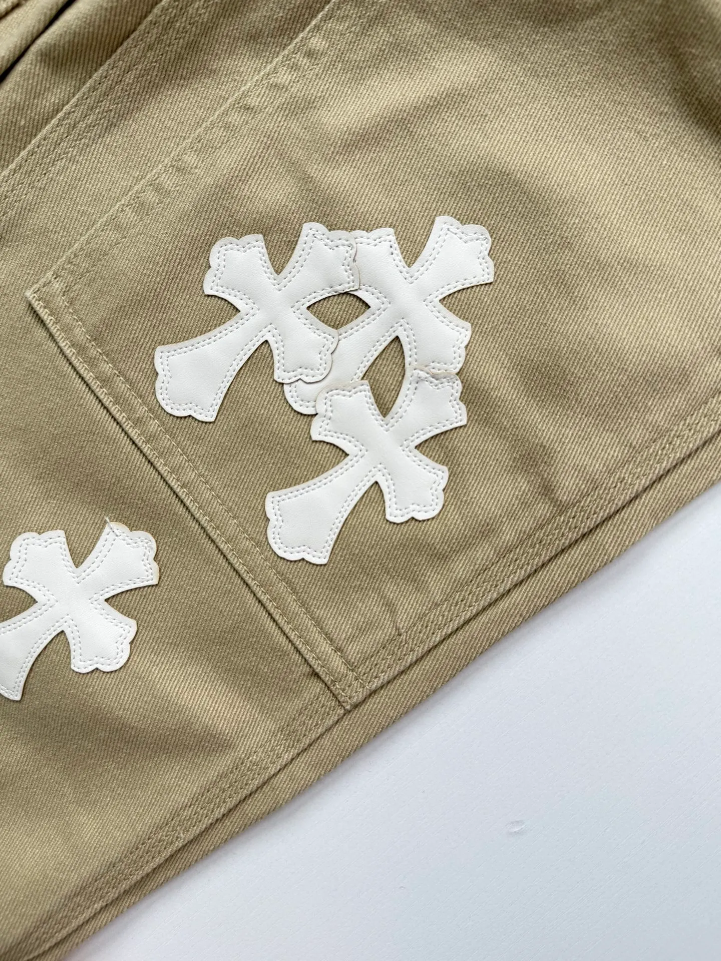 Chrome Heart Khaki Canvas ， Khaki ， White ， ， ， ， ； 、 、 1:1 Size：28/30/32/34/36